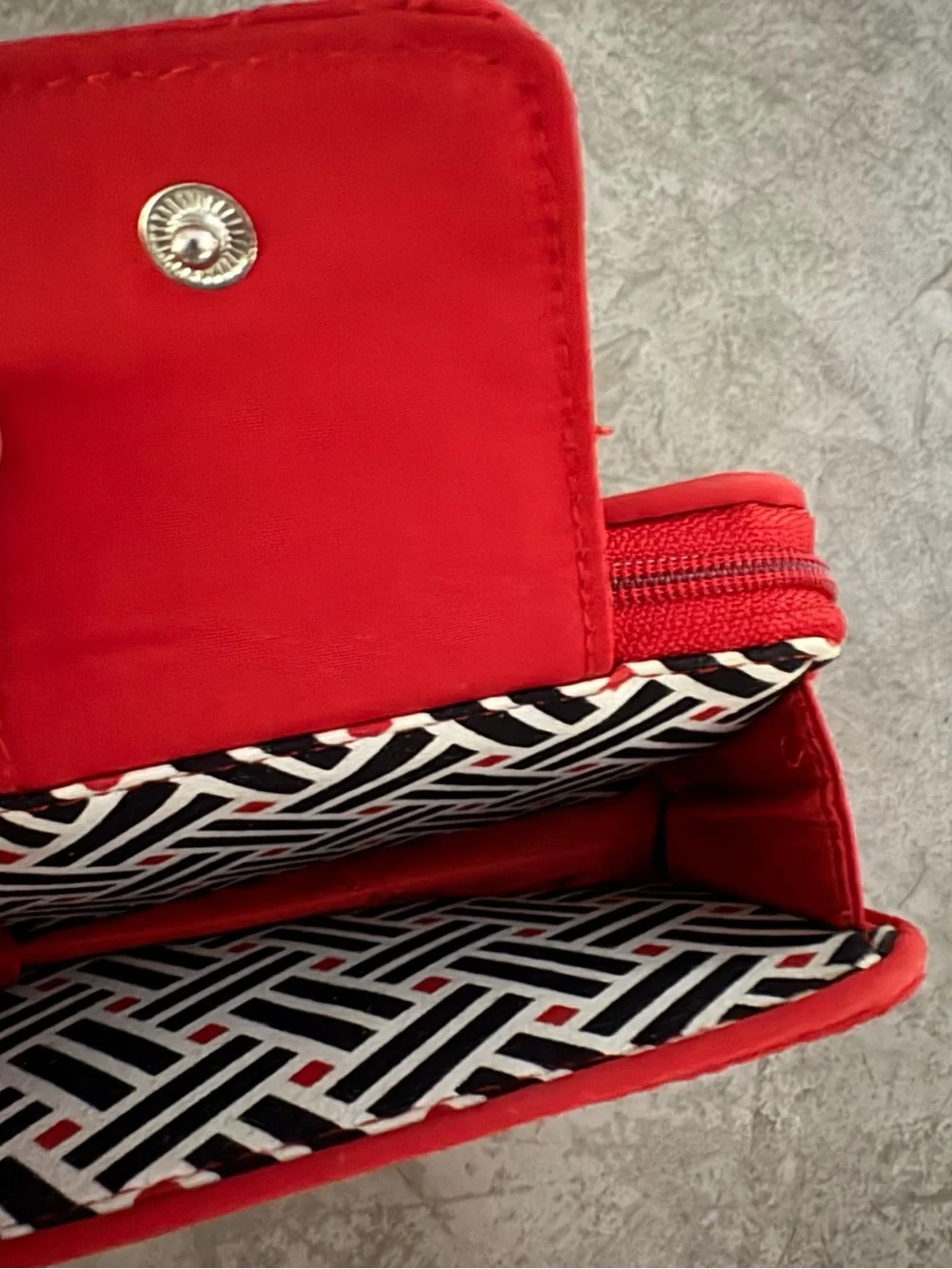 Vera Bradley Quilted Red ID Wallet with Wristlet